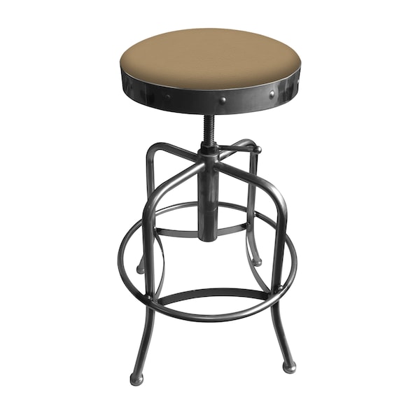 Holland Bar Stool Co Adjustable Stool, Clear Coat Finish, Canter Sand Seat 910CL013 - main